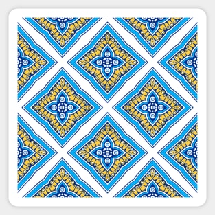 Ornamental floral mandala blue #5 Sticker